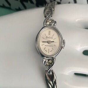 Beautiful Bolivia antimagnetic Silver Women's Manualwind Watch. New, never worn.